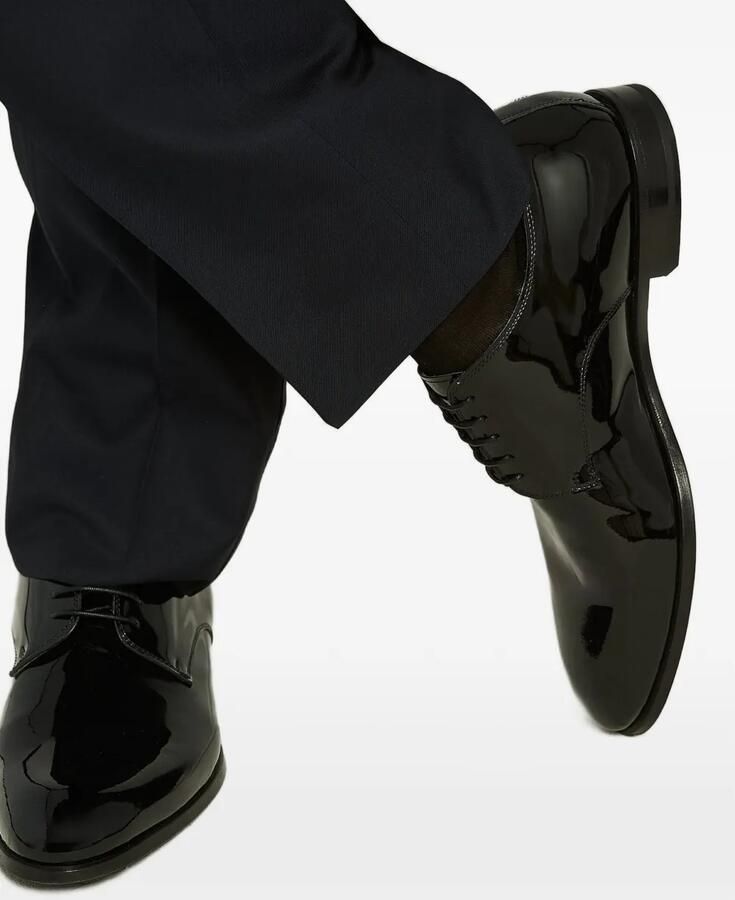 Kiton Oxford schoenen met lakafwerking en ronde neus Zwart - Foto 3