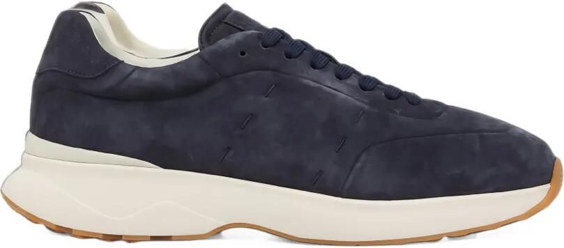 Kiton panelled suede sneakers Blauw