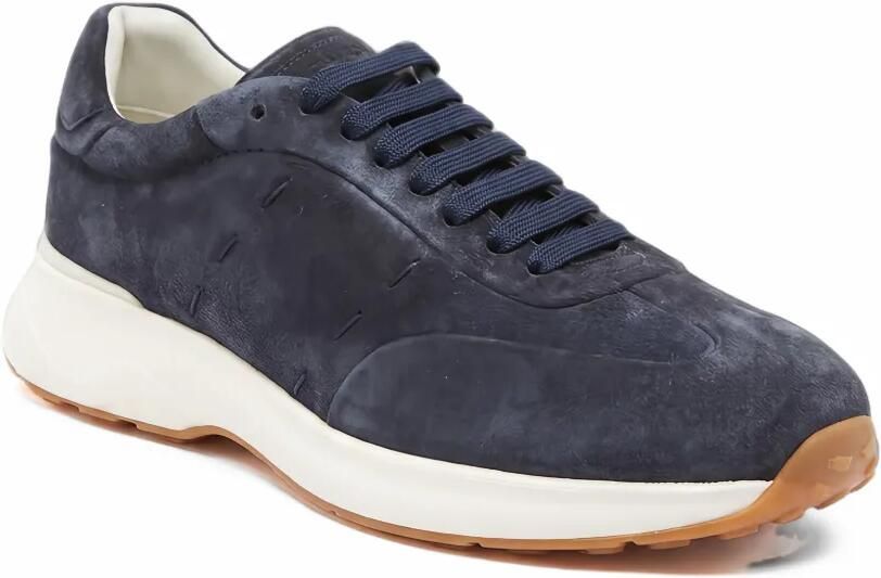Kiton panelled suede sneakers Blauw - Foto 2