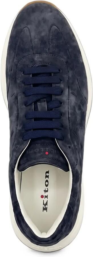 Kiton panelled suede sneakers Blauw - Foto 3