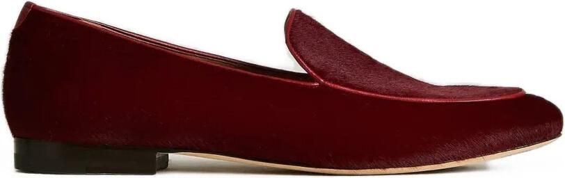 Kiton piped calf-hair loafers Rood