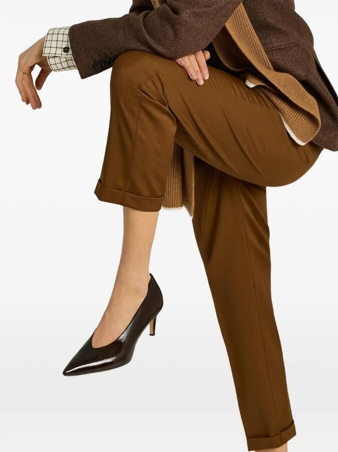 Kiton pointed-toe deep-cut calfskin pumps Bruin - Foto 3