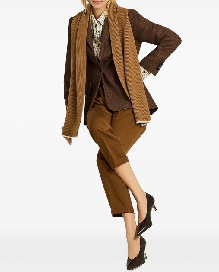 Kiton pointed-toe deep-cut calfskin pumps Bruin - Foto 2
