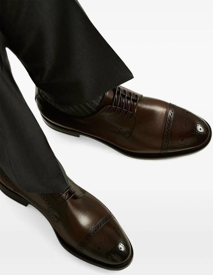 Kiton Roma brogue-oxfordschoenen Bruin - Foto 3