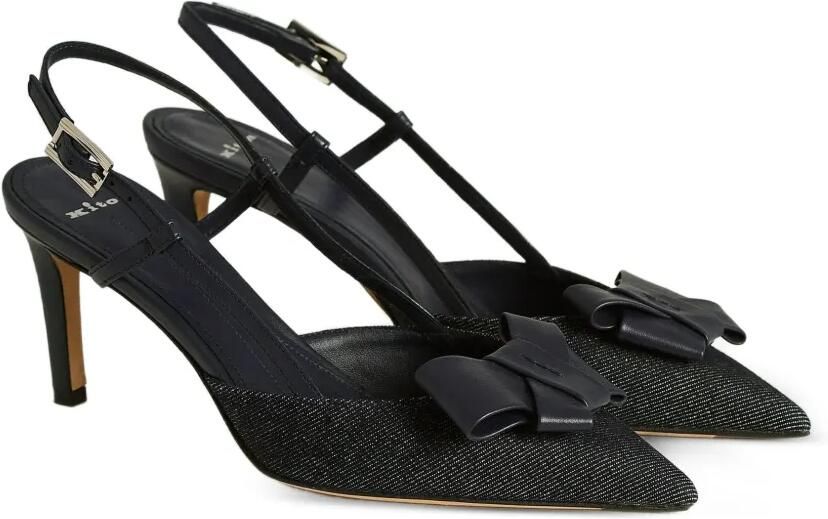 Kiton Slingback pumps met strikdetail Blauw - Foto 2