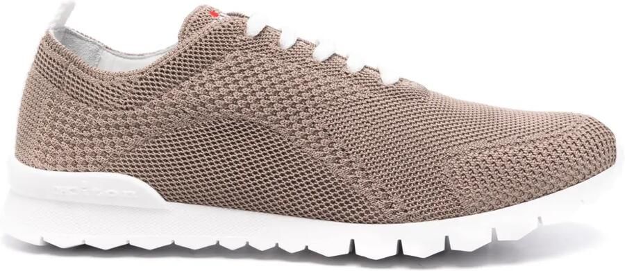 Kiton Sneakers met geborduurd logo Bruin