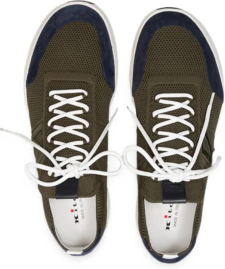 Kiton Sneakers met gebreide vlakken Groen - Foto 3