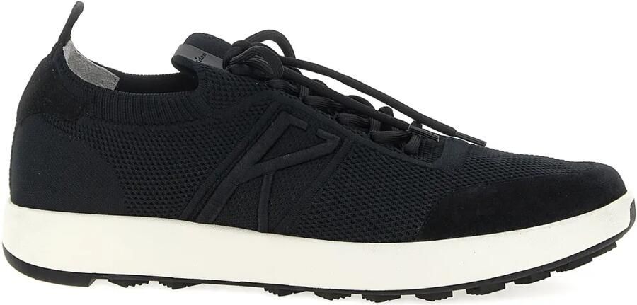Kiton Sneakers met mesh vlak Zwart