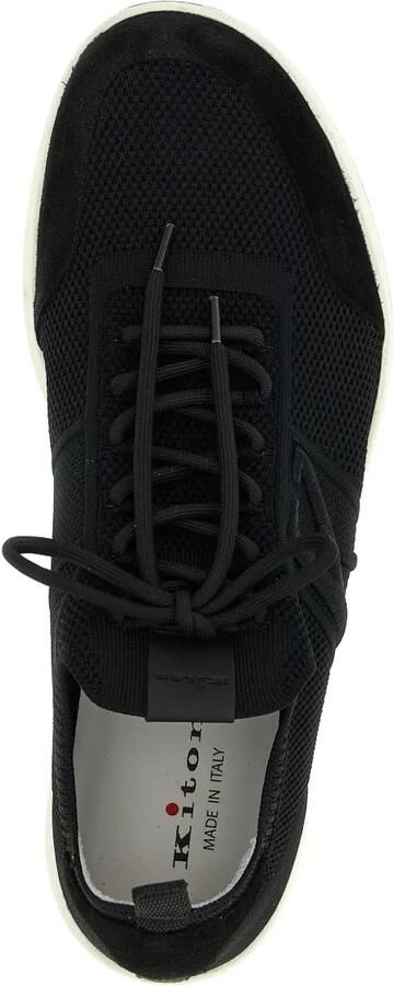 Kiton Sneakers met mesh vlak Zwart - Foto 4