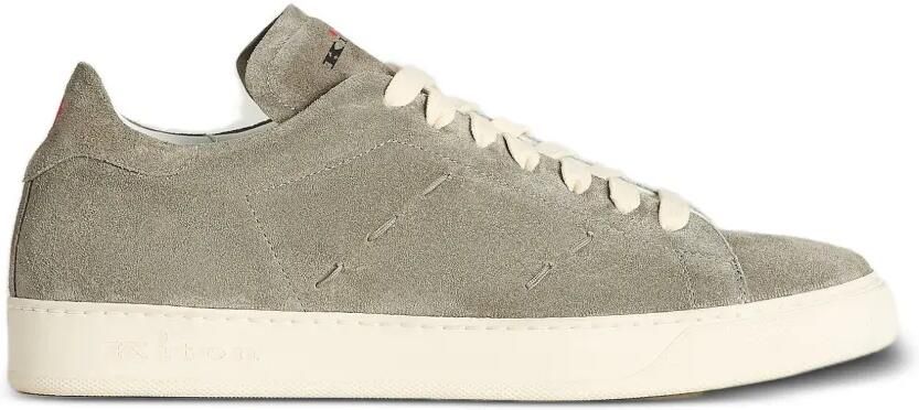 Kiton Sneakers met suède afwerking en logo-print Grijs
