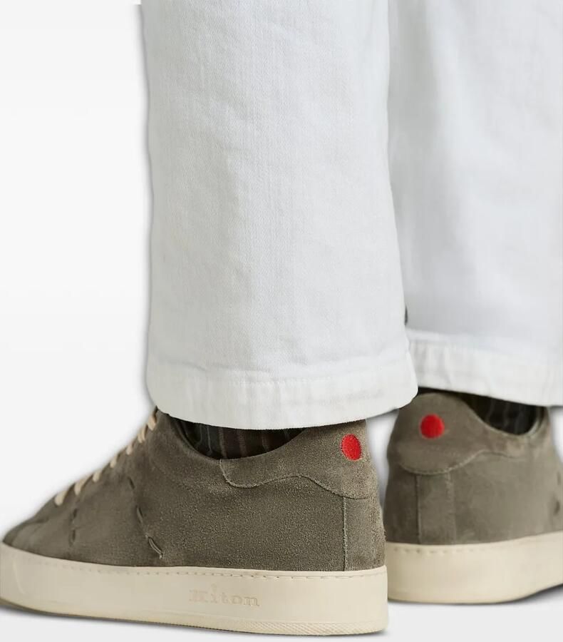 Kiton Sneakers met suède afwerking en logo-print Grijs - Foto 2