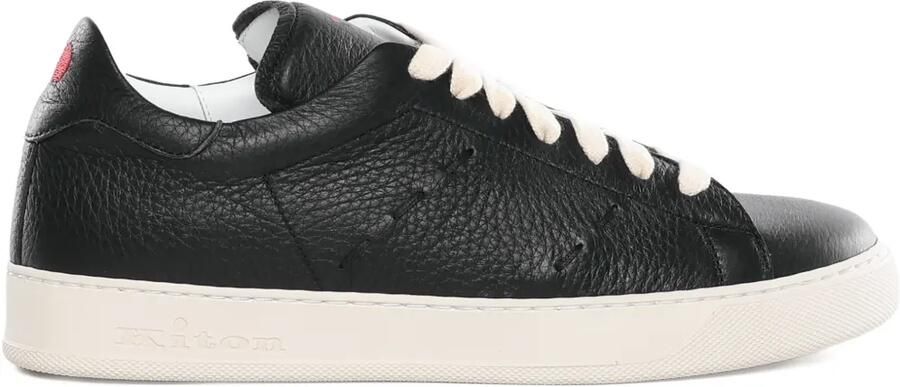 Kiton Sneakers van bewerkt leer Zwart