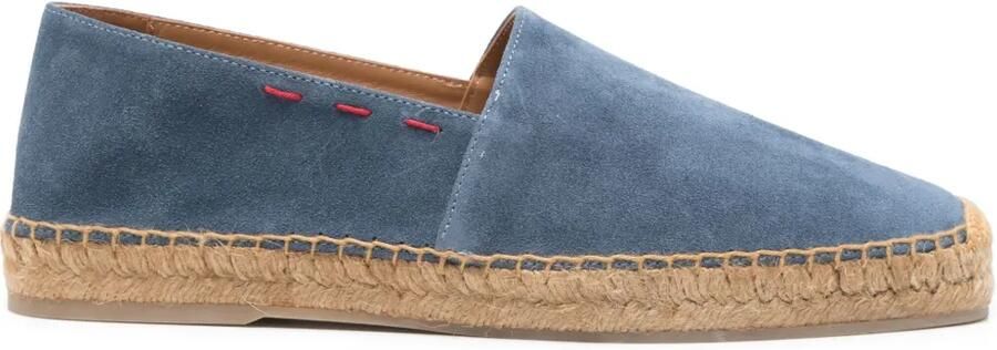 Kiton Suède espadrilles Blauw