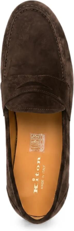 Kiton Suède loafers Bruin - Foto 4