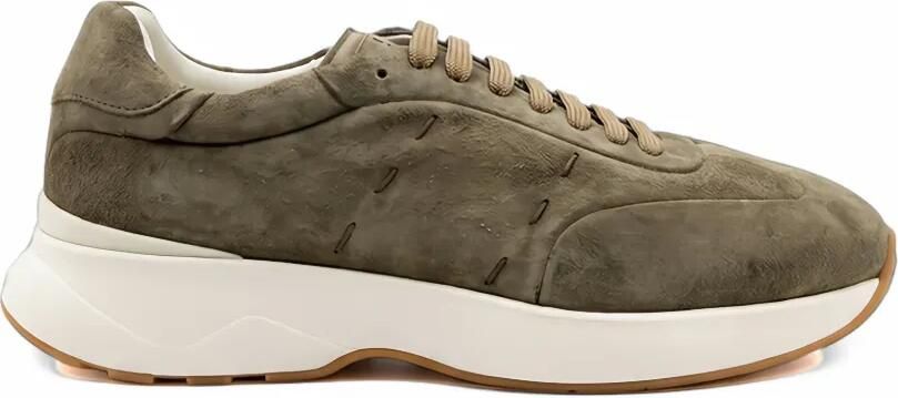 Kiton suede panelled sneakers Groen