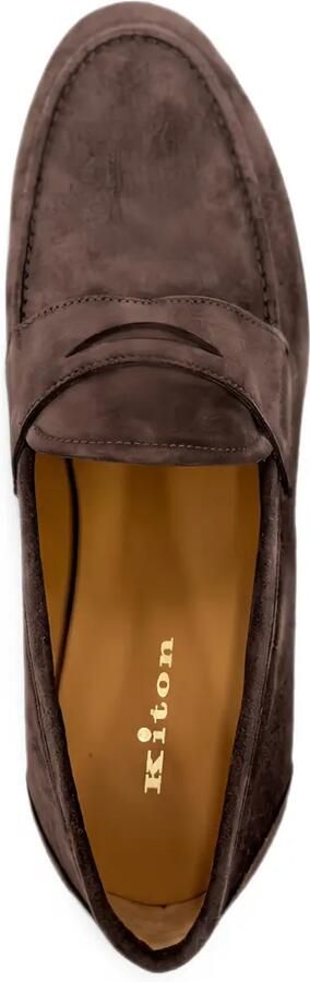 Kiton suede penny loafers Bruin - Foto 4