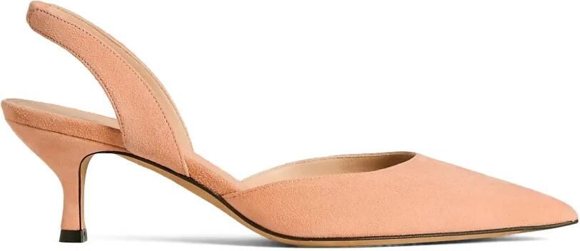 Kiton suede slingback court pumps Roze