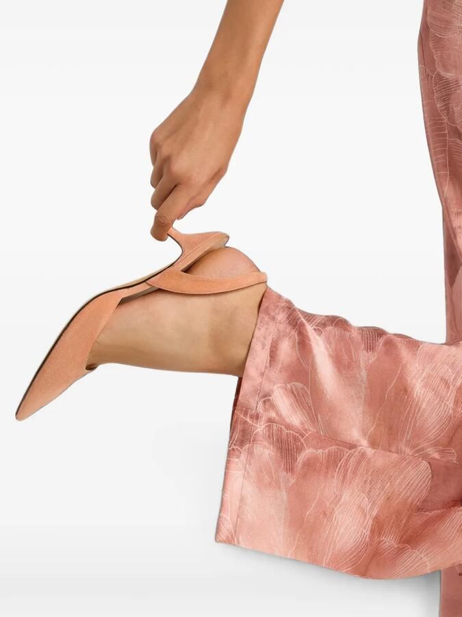 Kiton suede slingback court pumps Roze - Foto 4