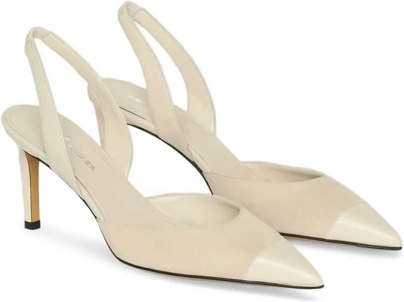 Kiton Suède slingback pumps Beige - Foto 4