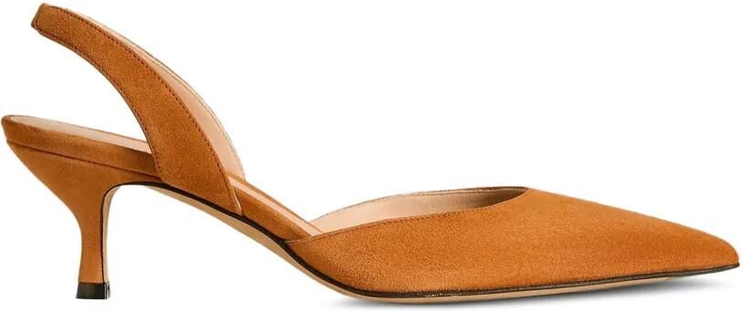 Kiton Suède slingback pumps Bruin
