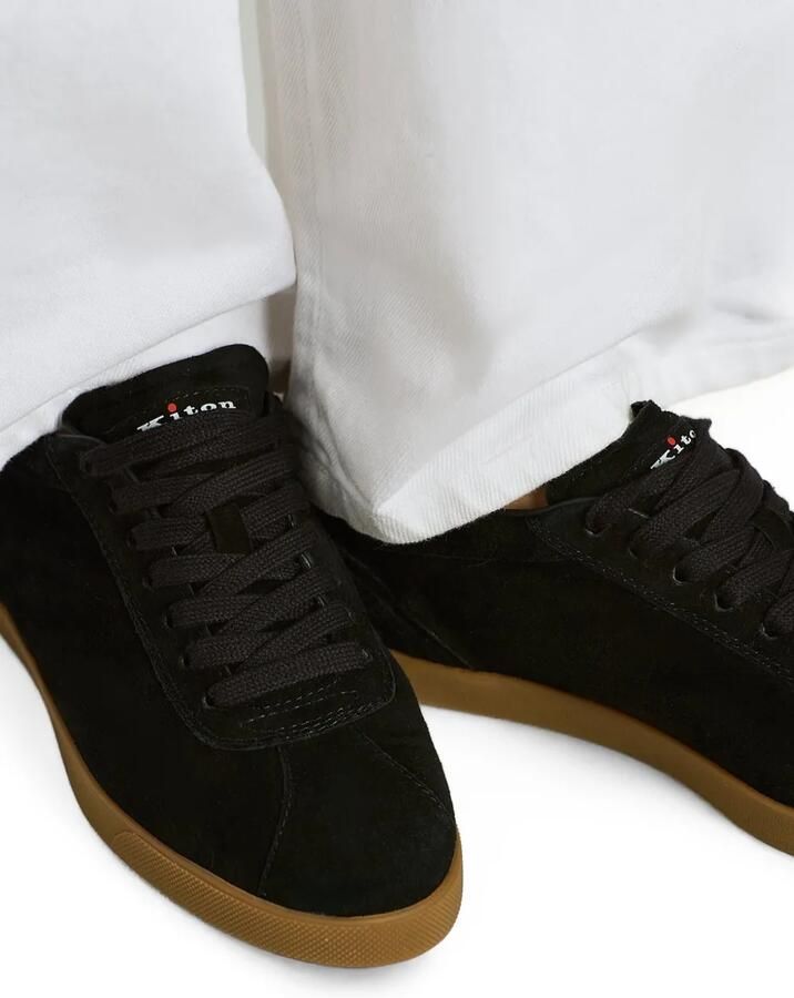 Kiton Suède sneakers van geitenleer Zwart - Foto 4