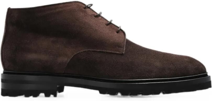 Kiton Suède veterlaarzen Bruin