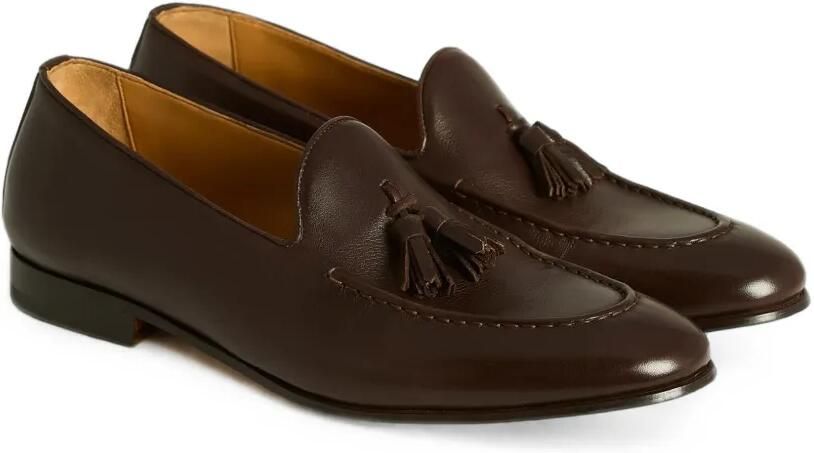 Kiton tassel calfskin loafers Bruin - Foto 5