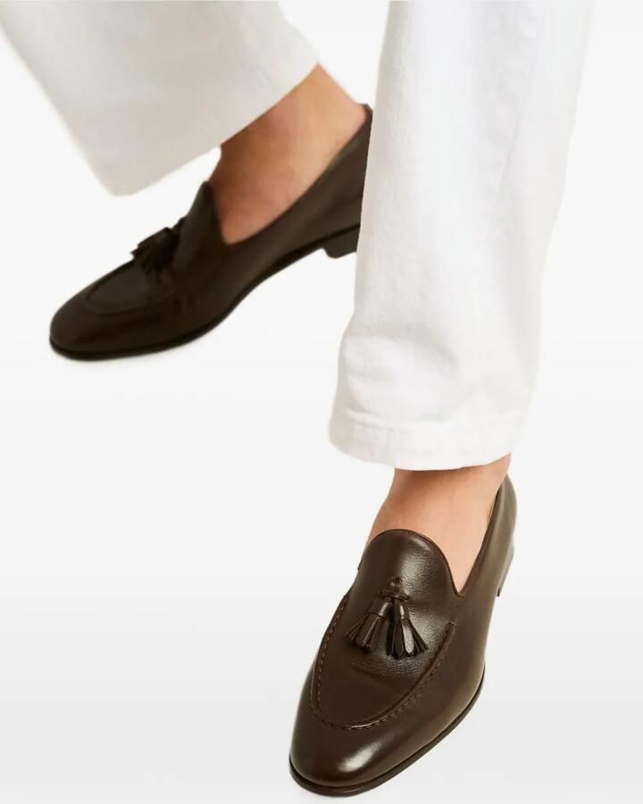 Kiton tassel calfskin loafers Bruin - Foto 3