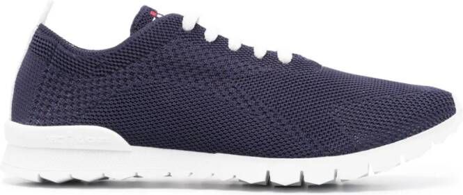 Kiton Sneakers met geborduurd logo Blauw