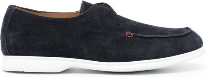 Kiton Suède loafers Blauw