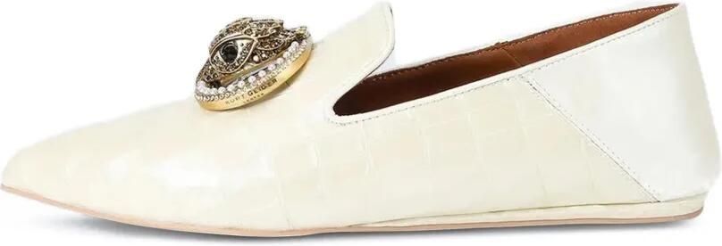 Kurt Geiger London 225 Chelsea loafers met krokodillen-reliëf en puntige neus Beige