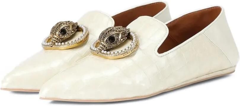 Kurt Geiger London 225 Chelsea loafers met krokodillen-reliëf en puntige neus Beige - Foto 4