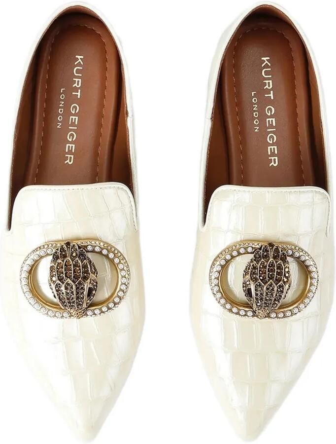 Kurt Geiger London 225 Chelsea loafers met krokodillen-reliëf en puntige neus Beige - Foto 2