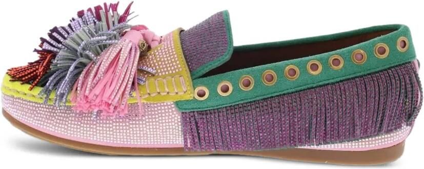 Kurt Geiger London 225 slippers met pompon en franje Roze - Foto 5