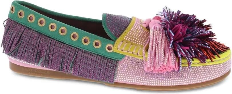 Kurt Geiger London 225 slippers met pompon en franje Roze