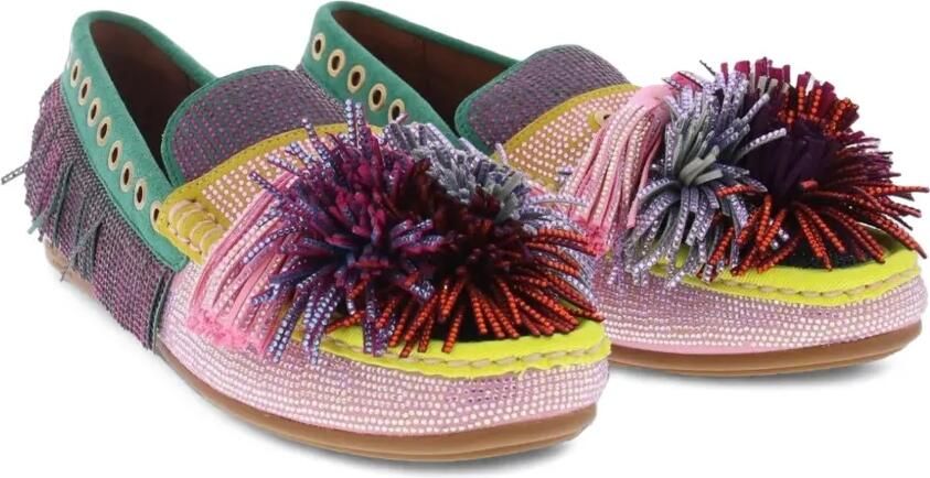 Kurt Geiger London 225 slippers met pompon en franje Roze - Foto 2