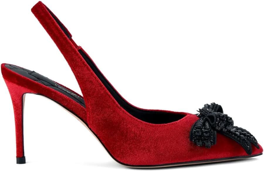 Kurt Geiger London 65 mm slingback ballerina's verfraaid met kristallen strik Rood