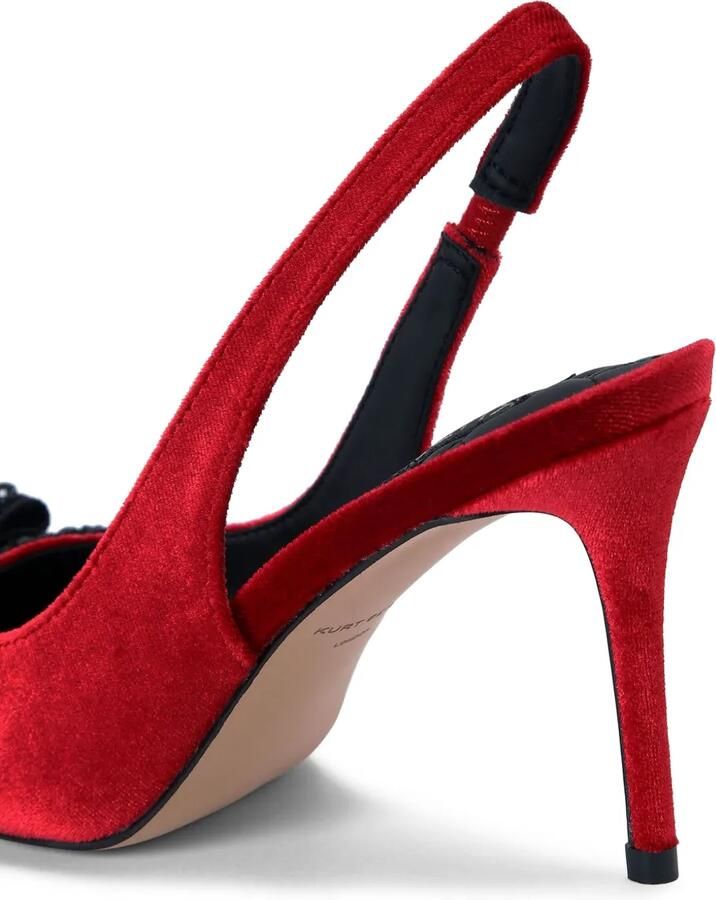 Kurt Geiger London 65 mm slingback ballerina's verfraaid met kristallen strik Rood - Foto 3