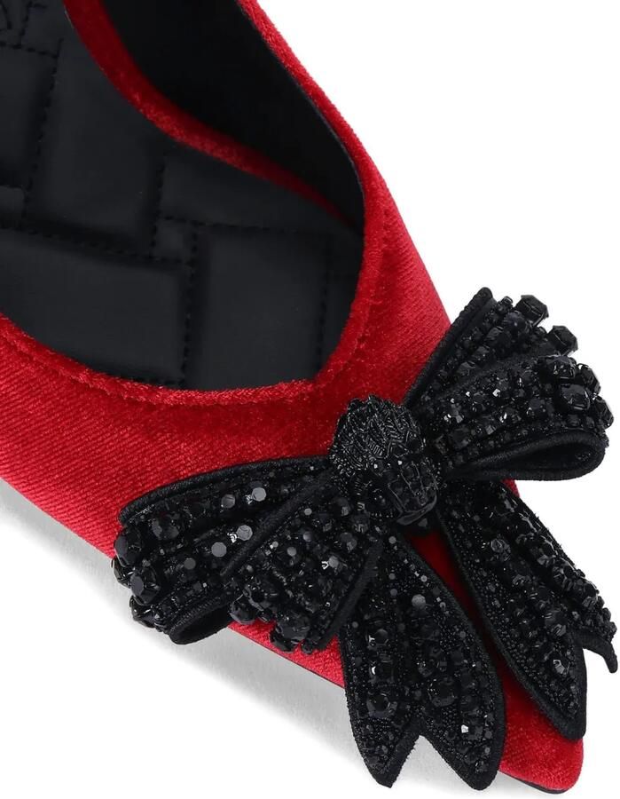 Kurt Geiger London 65 mm slingback ballerina's verfraaid met kristallen strik Rood - Foto 4