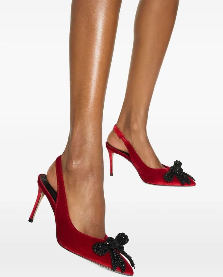 Kurt Geiger London 65 mm slingback ballerina's verfraaid met kristallen strik Rood - Foto 2