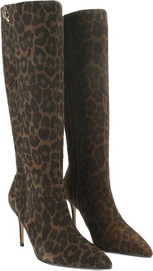 Kurt Geiger London 85 mm Belgravia knielaarzen met luipaardprint Bruin