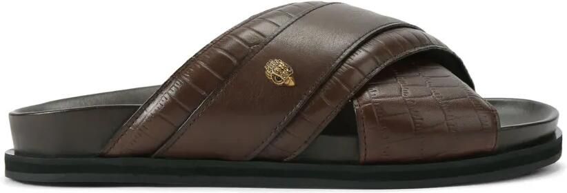 Kurt Geiger London Baron sandalen met krokodillen-reliëf Bruin