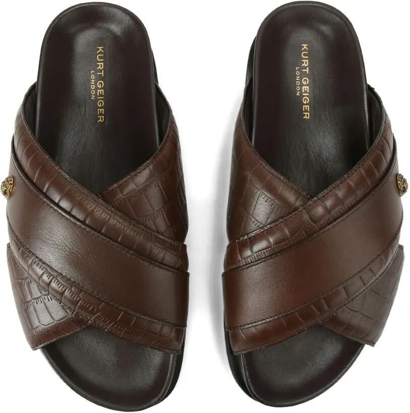 Kurt Geiger London Baron sandalen met krokodillen-reliëf Bruin - Foto 3