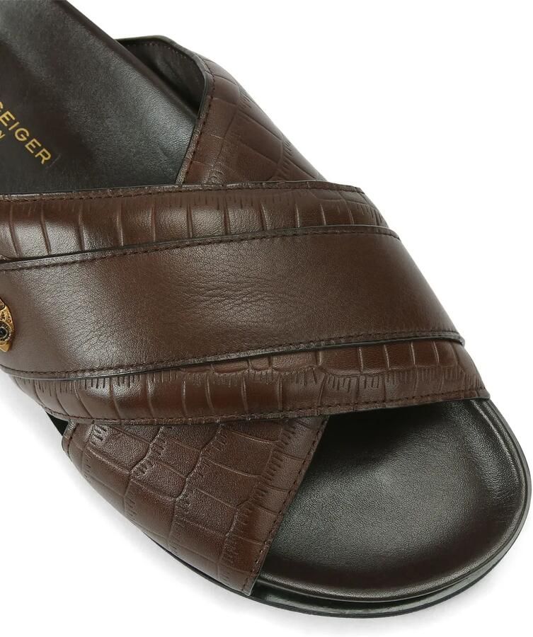 Kurt Geiger London Baron sandalen met krokodillen-reliëf Bruin - Foto 2