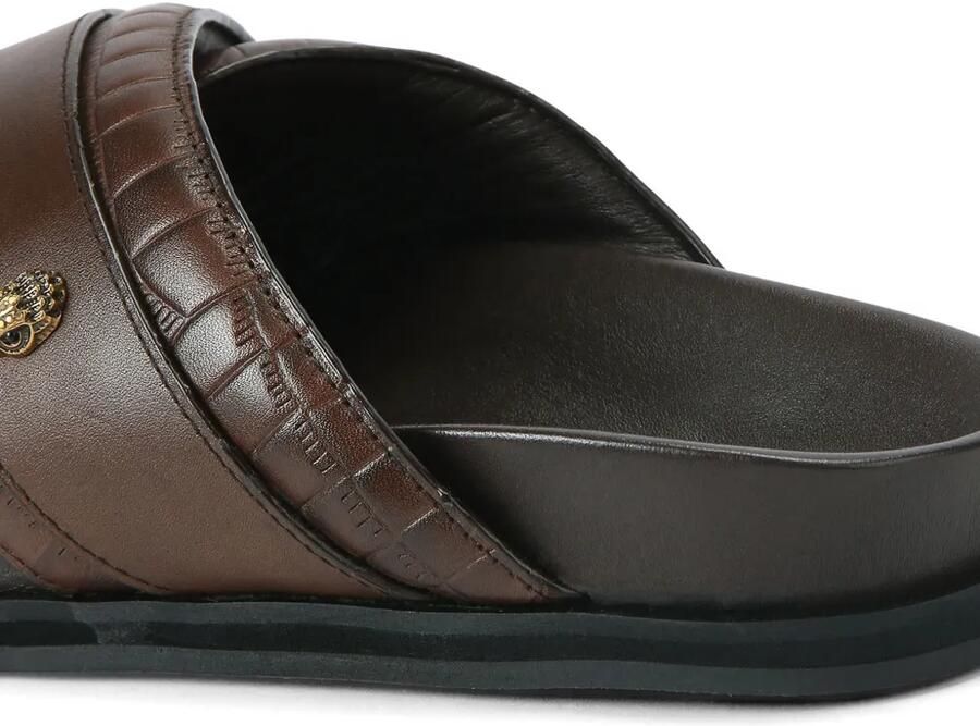 Kurt Geiger London Baron sandalen met krokodillen-reliëf Bruin - Foto 4