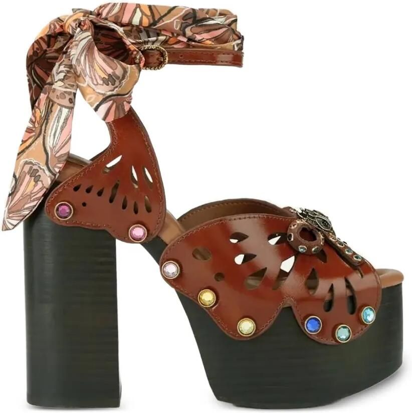 Kurt Geiger London Butterfly sandalen met plateauzool Bruin