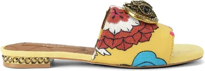 Kurt Geiger London Chelsea sandalen met geborduurde bloemen Geel
