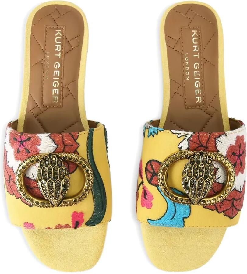 Kurt Geiger London Chelsea sandalen met geborduurde bloemen Geel - Foto 2