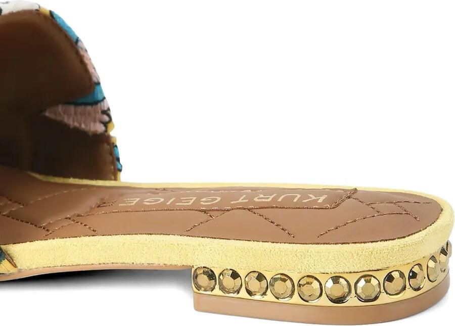 Kurt Geiger London Chelsea sandalen met geborduurde bloemen Geel - Foto 5