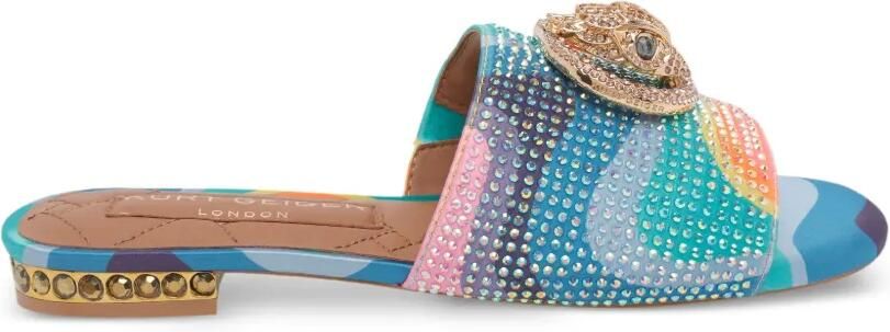 Kurt Geiger London Chelsea sandalen verfraaid met kristallen en logo Blauw